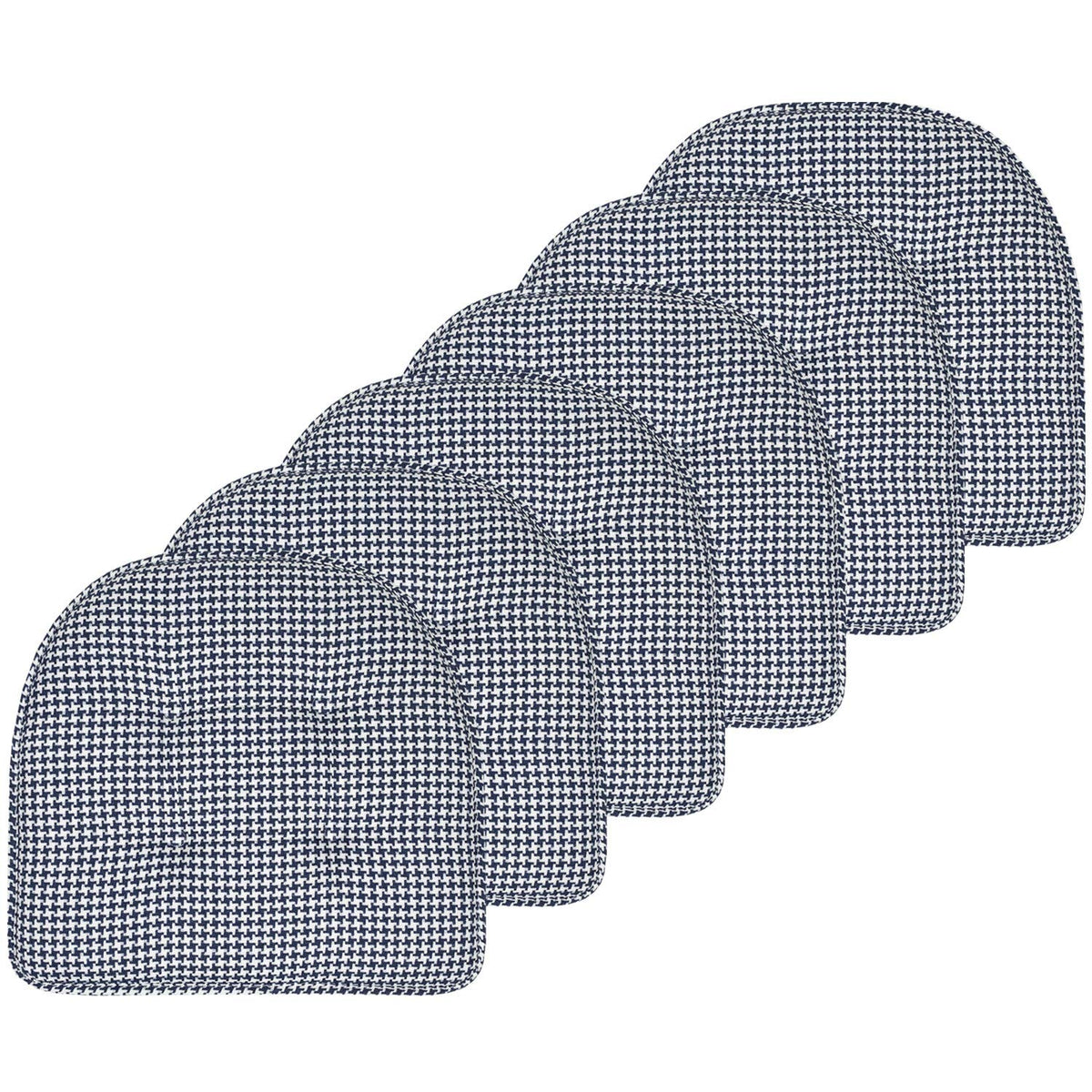 Sweet Home Collection Chair Cushion Memory Foam Pads Tufted Slip Non Skid Rubber Back U-Shaped 17" x 16" Seat Cover, 4 Count (Pack of 1), Army Green