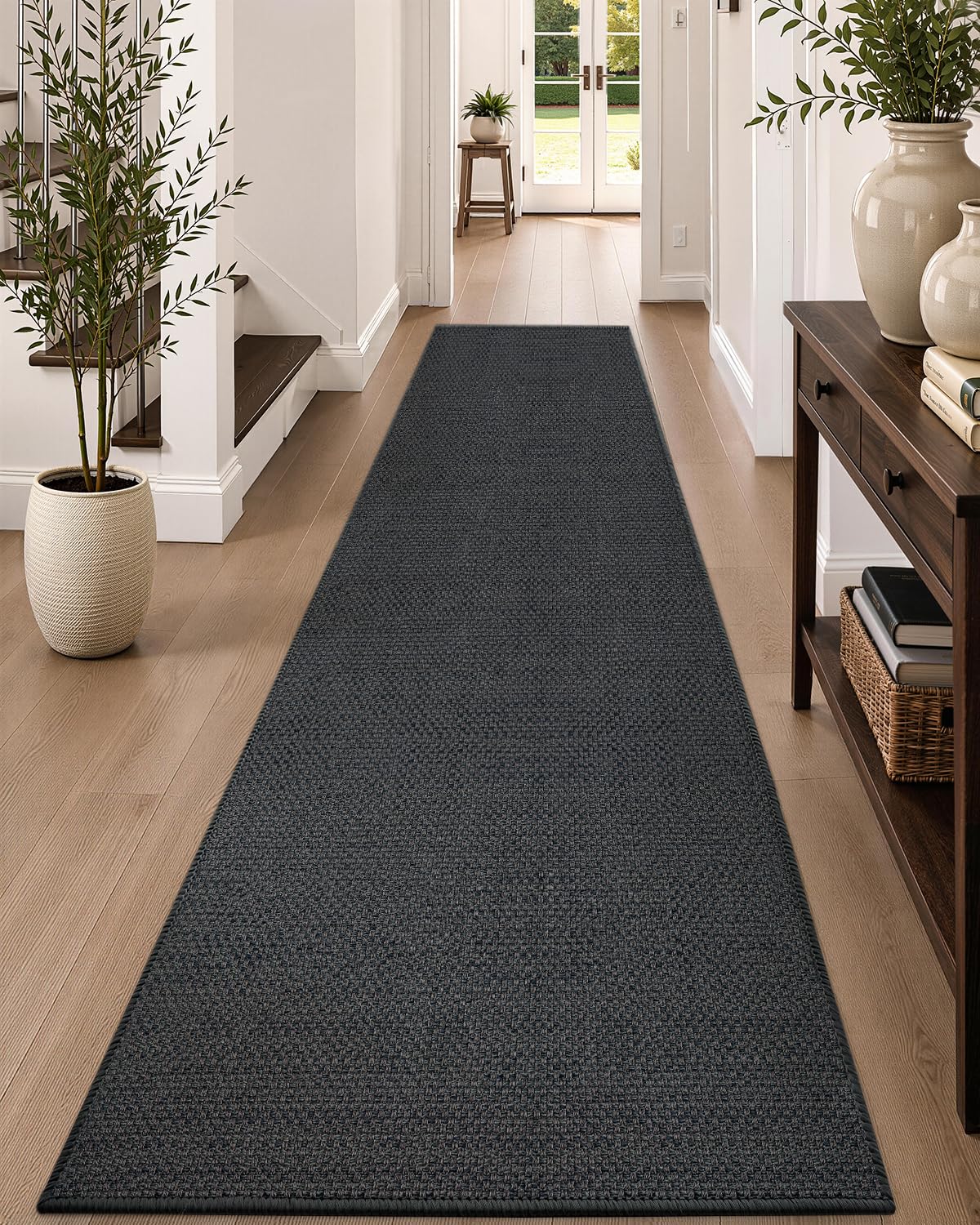 Color&Geometry Ultra-Thin Indoor Door Mat Entrance, 17"x30" Heather Khaki