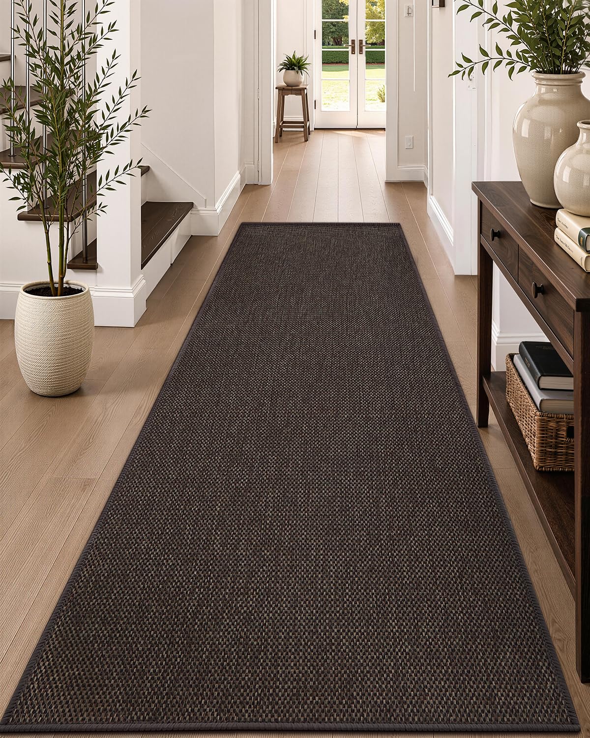 Color&Geometry Ultra-Thin Indoor Door Mat Entrance, 17"x30" Heather Khaki