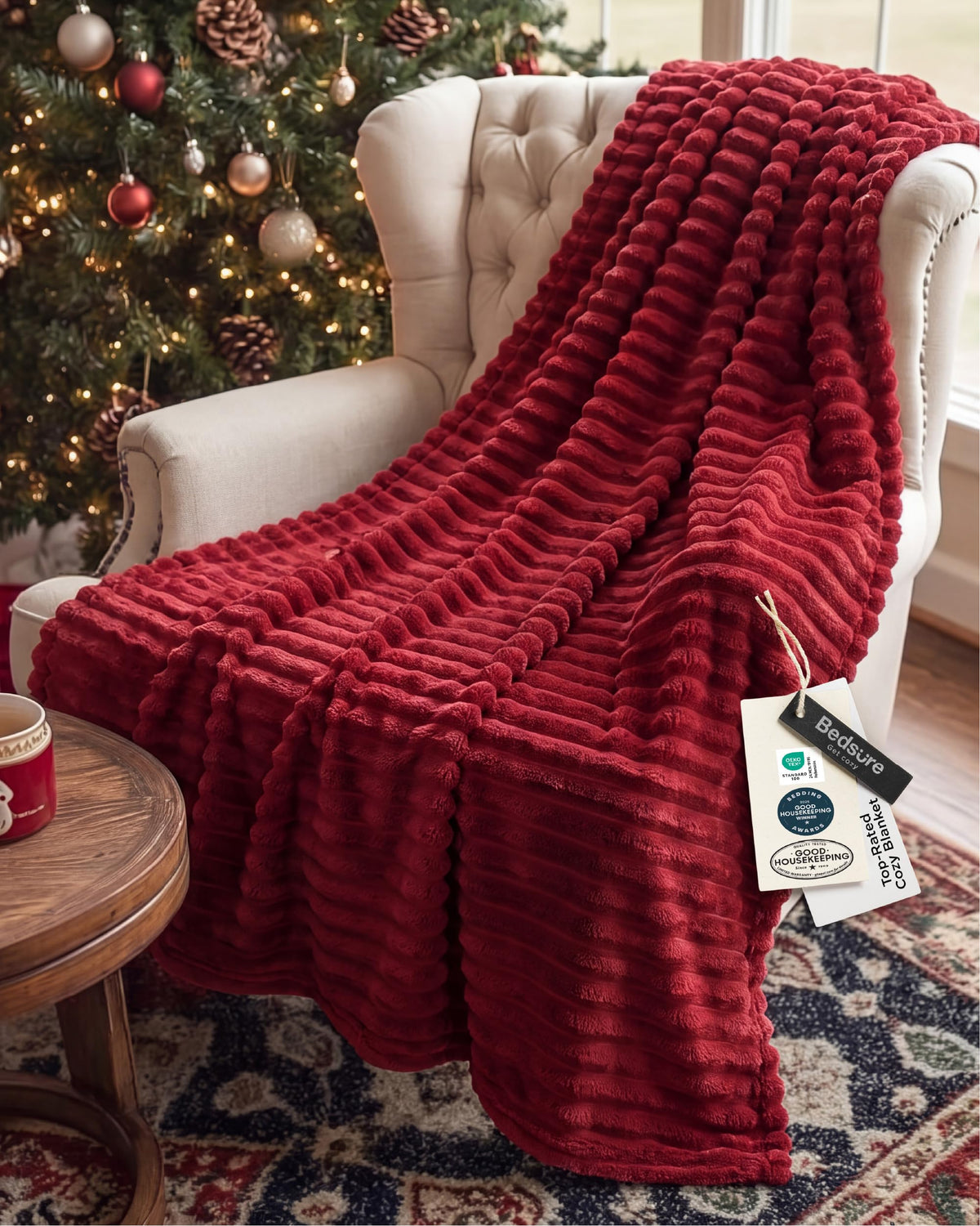 Bedsure GentleSoft White Throw Blanket for Couch - Halloween Decorations for Fall Home Living Room Decor, Cozy Fleece Blanket, Christmas Birthday Gifts for Women Mom Her Girls, Off White, 50x60 in