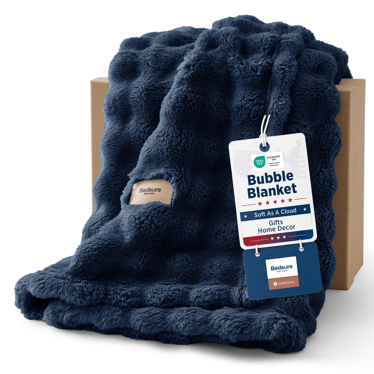 Bedsure Cloud Bubble Blanket, Soft Cozy Throw, Beige, 50"×60"