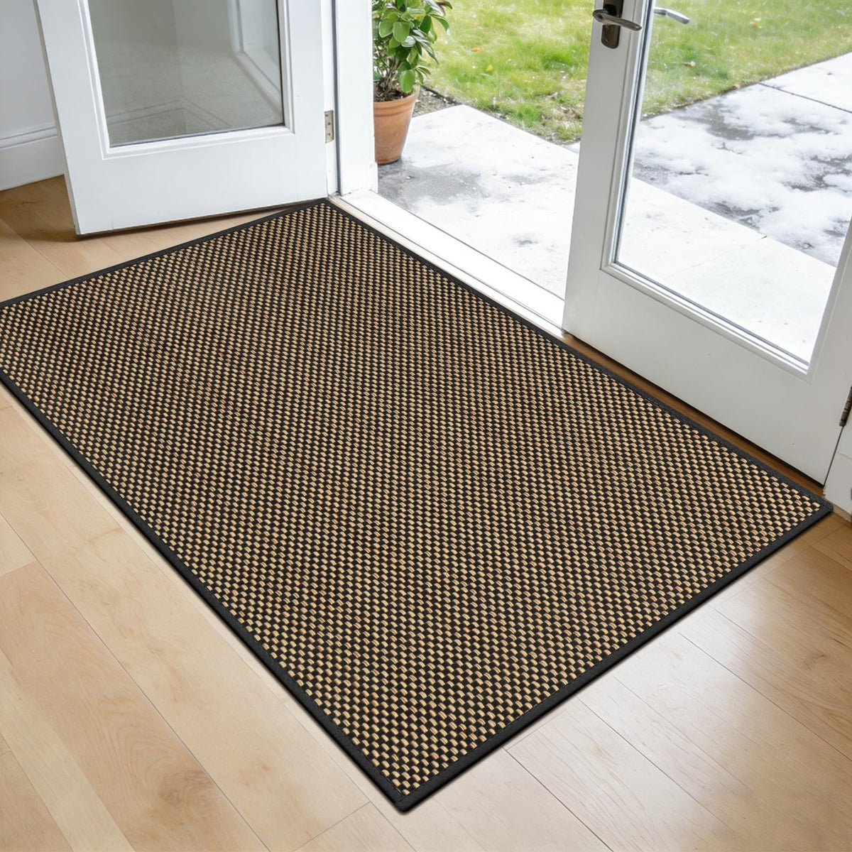 LEKEEPGO Ultra Thin Indoor Door Mat 17"x29", Non Slip Door Mat, Khaki