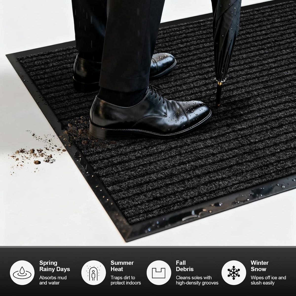 35"x24" Commercial Floor Mat, Non-Slip Waterproof Front Door Mat