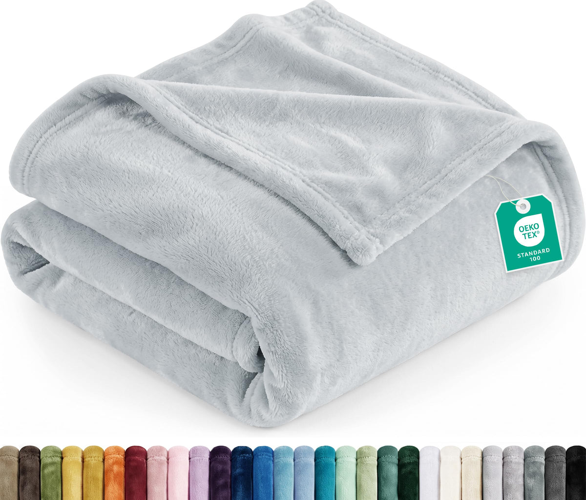 Utopia Bedding Ultra Soft Fleece Bed Blanket Throw Size Grey (50x60 Inches)