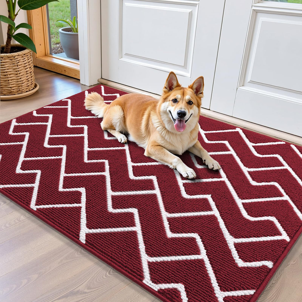 OLANLY Indoor Door Mat 32x20, Low-Profile Dirt Resistant Doormat, Grey
