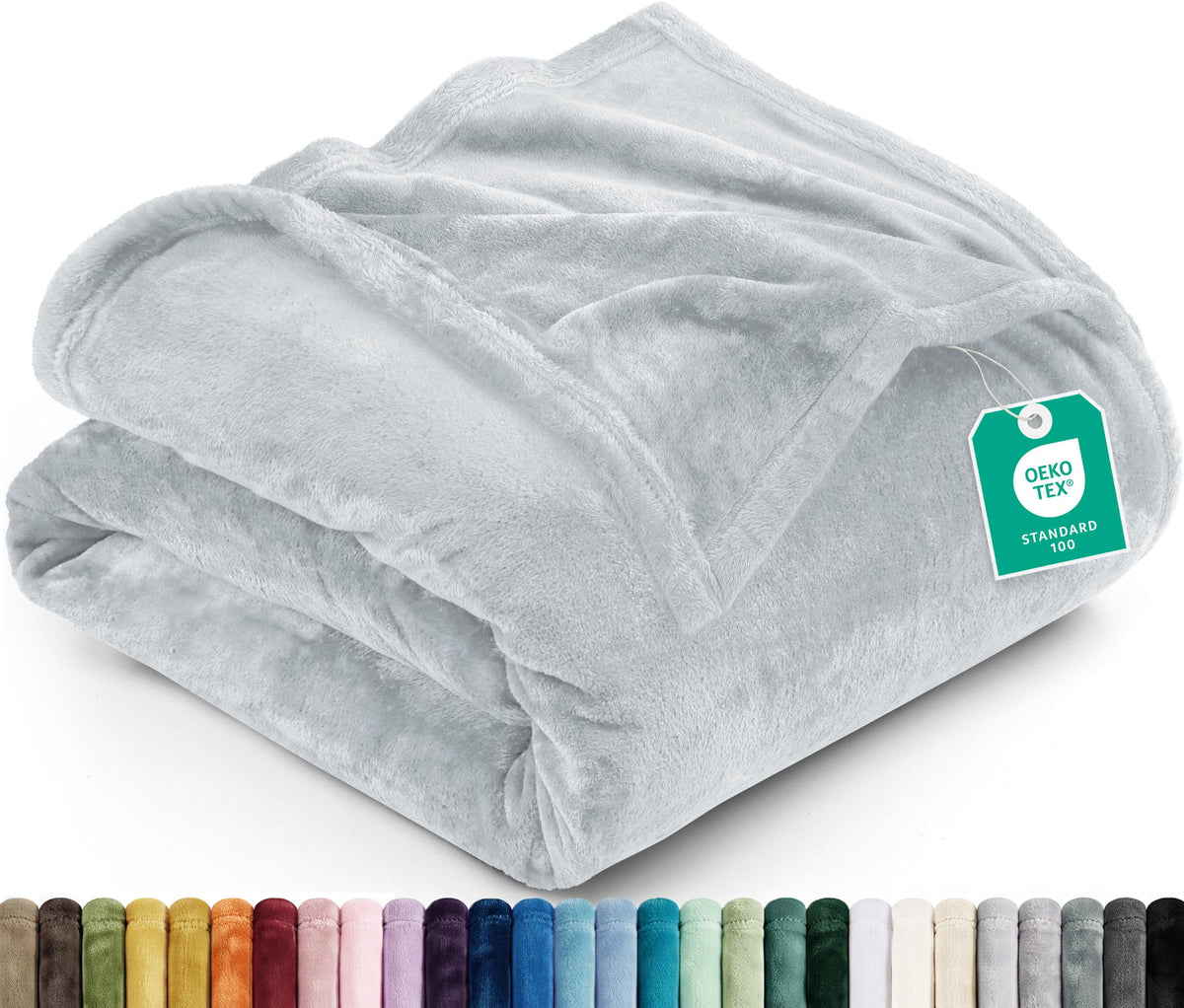 Utopia Bedding Ultra Soft Fleece Bed Blanket Throw Size Grey (50x60 Inches)