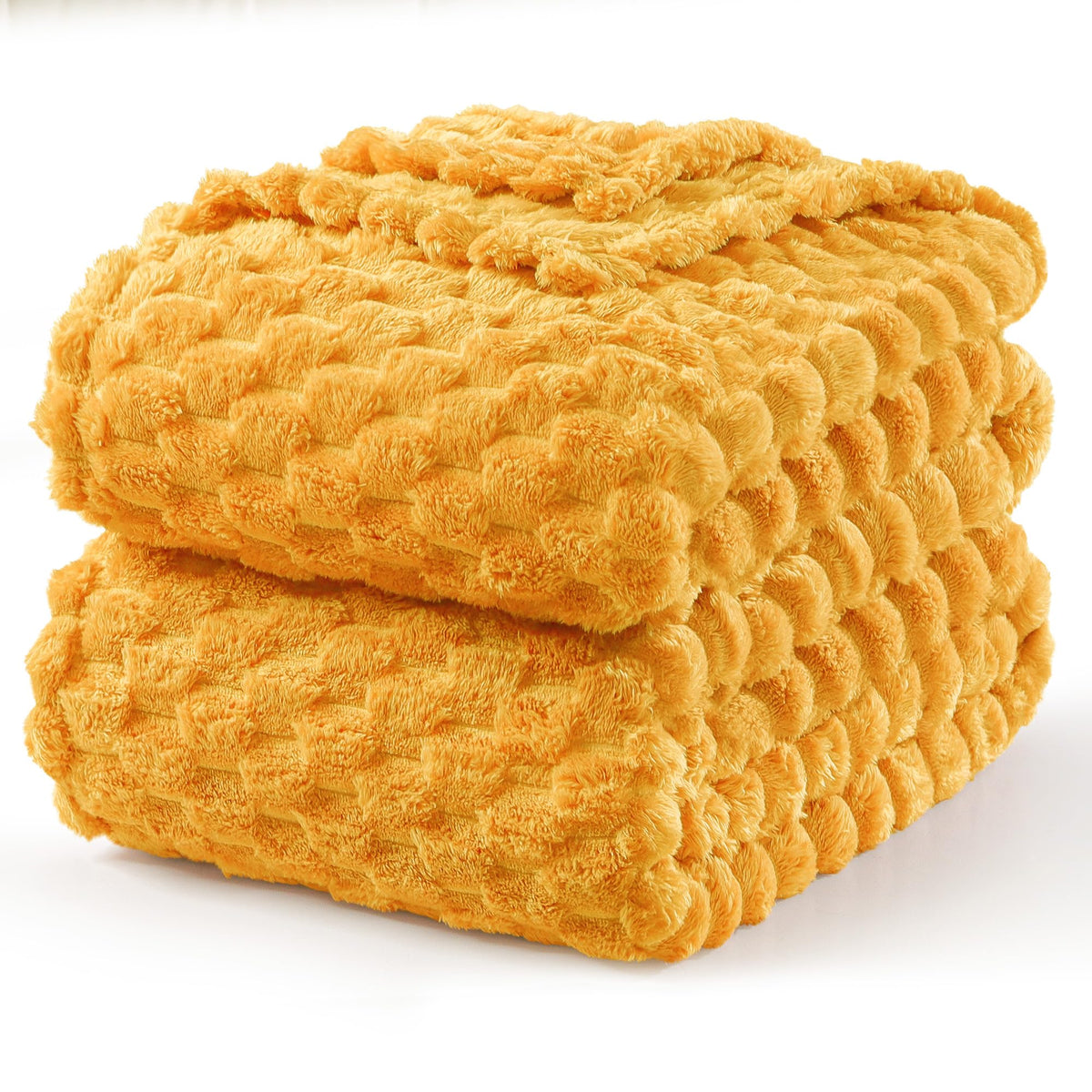 Exclusivo Mezcla Large 3D Fleece Throw Blanket for Couch, Ivory