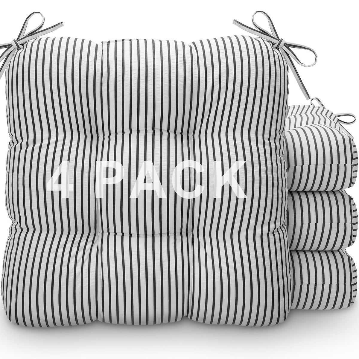 Geetery 4 Pack Chair Cushions, 16" x 15",Black and White,Plaid