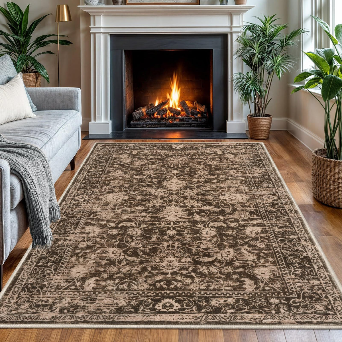 KILOCOCO 2x3 Washable Rug Small Entryway Rugs Indoor Door Mat, Blue/Navy