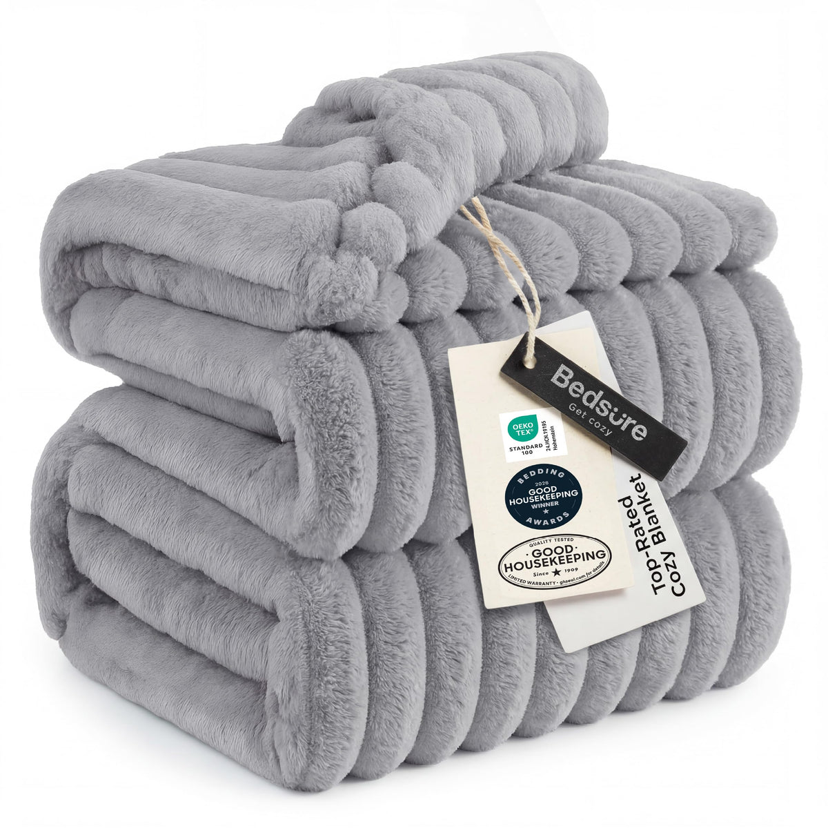 Bedsure GentleSoft White Throw Blanket for Couch - Halloween Decorations for Fall Home Living Room Decor, Cozy Fleece Blanket, Christmas Birthday Gifts for Women Mom Her Girls, Off White, 50x60 in
