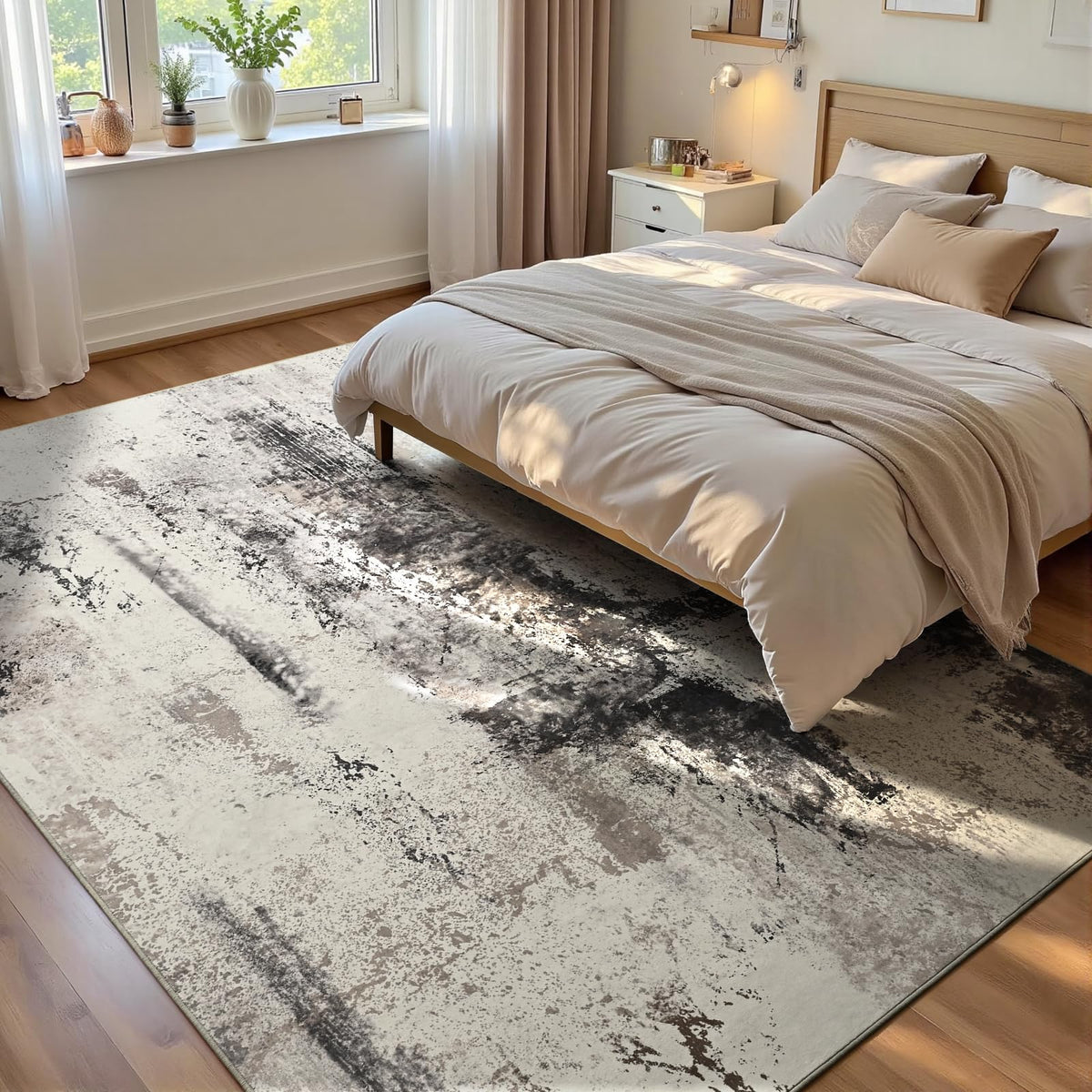 Entrance Rugs Indoor 2x3 Grey Entry Rug Washable Abstract Small Area Rug Non-Slip Low Pile Throw Rugs for Entryway, Kitchen Floor, Front Door Indoor Door Mat, Bathroom, Bedroom Bedside