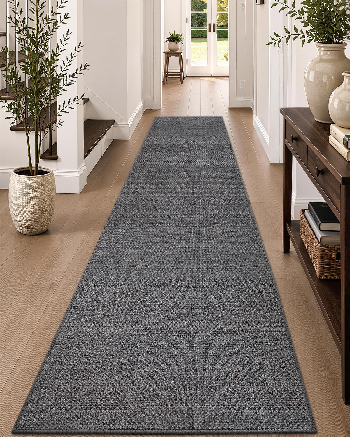 Color&Geometry Ultra-Thin Indoor Door Mat Entrance, 17"x30" Heather Khaki