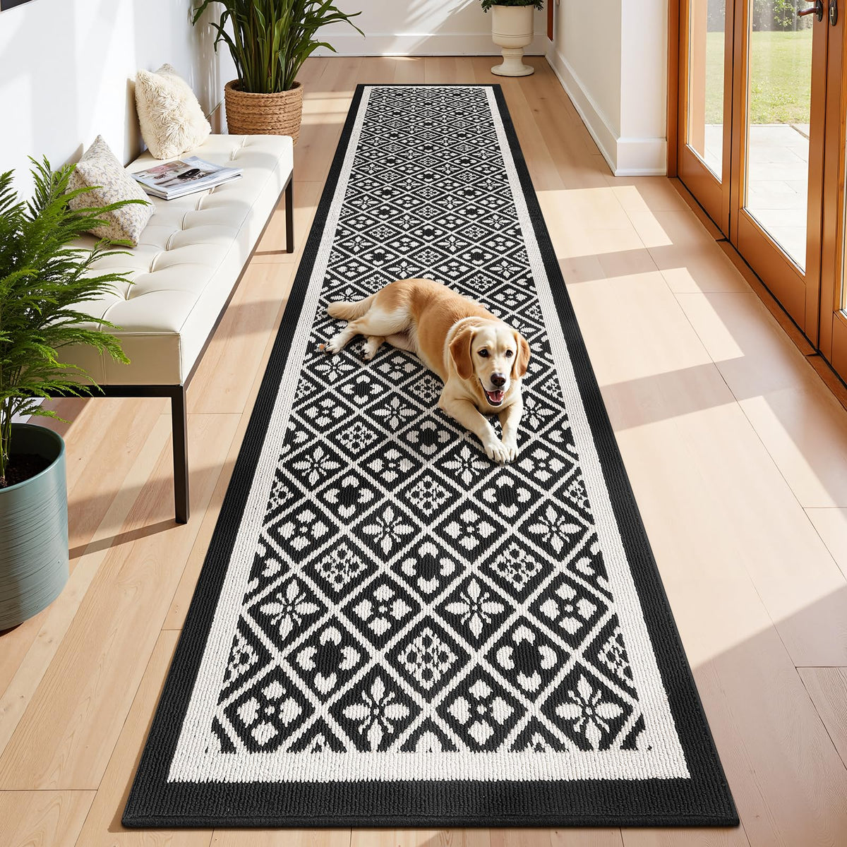 Ileading Fall Indoor Door Mat Washable Orange Muddy Rugs for Dogs 2x3ft