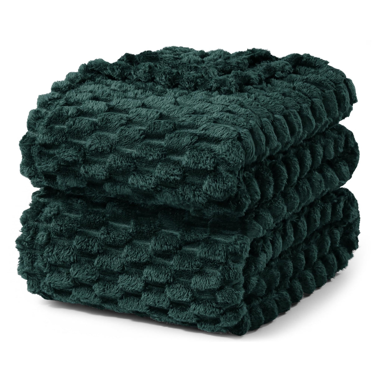 Exclusivo Mezcla Large 3D Fleece Throw Blanket for Couch, Ivory