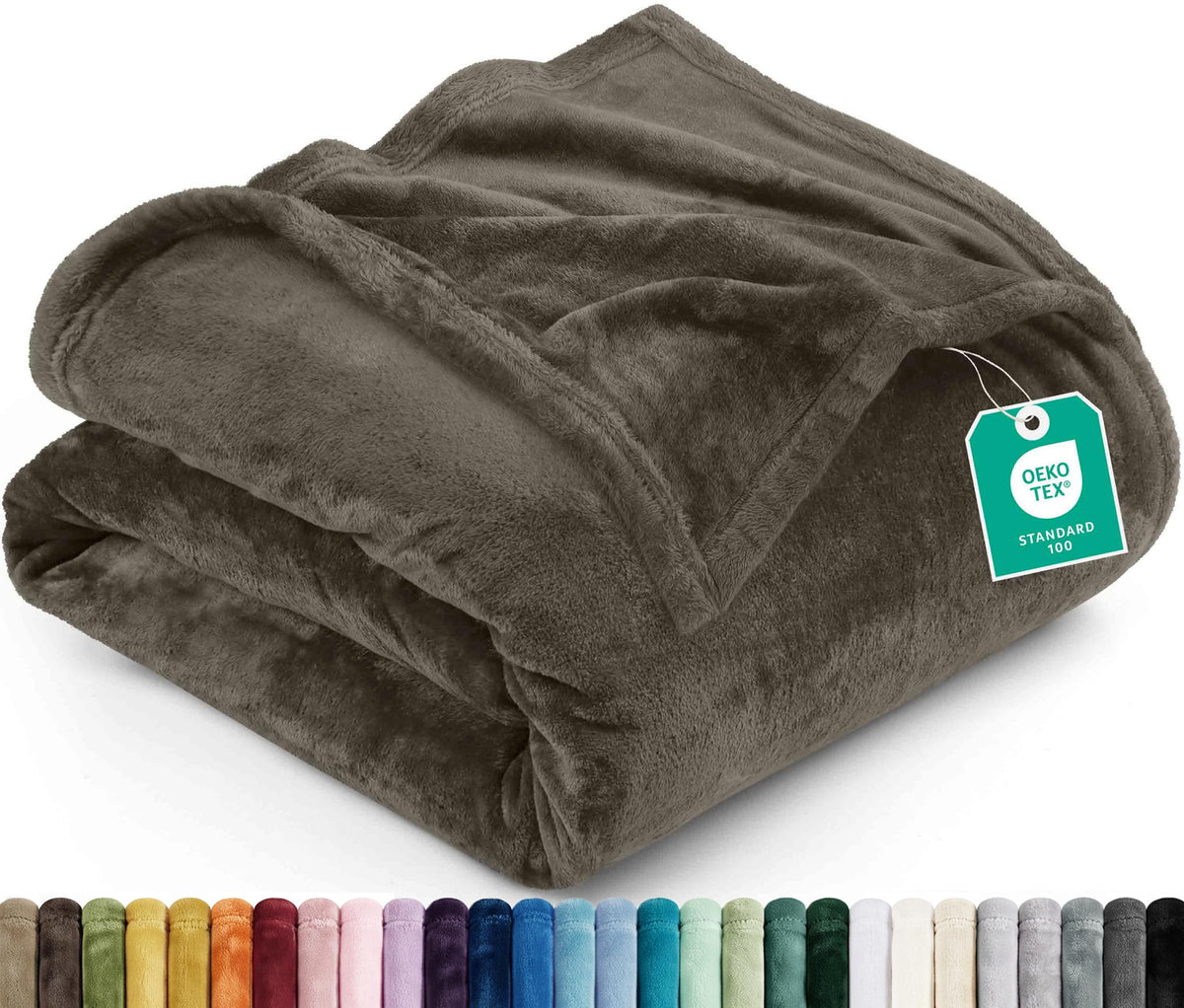 Utopia Bedding Ultra Soft Fleece Bed Blanket Throw Size Grey (50x60 Inches)