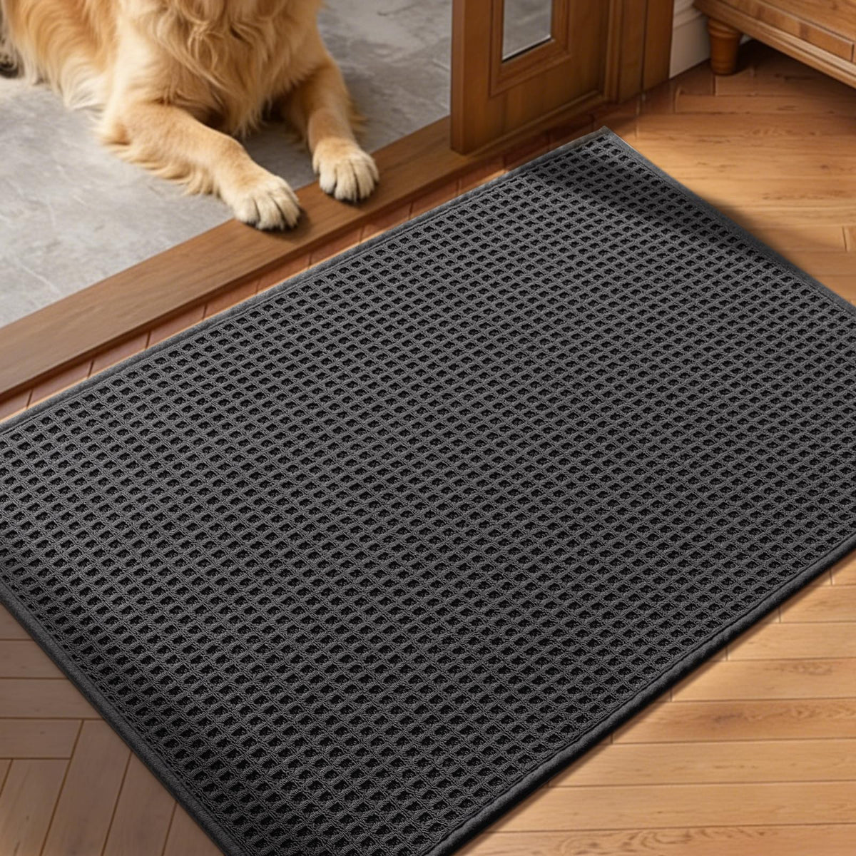 YIHOUSE Indoor Door Mat 24" x 36", Non-Slip Washable Entryway Mat, Dirt Trapper Absorbent Entrance Mat, Low Profile Floor Mat for Front/Back Door, Entryway, Khaki