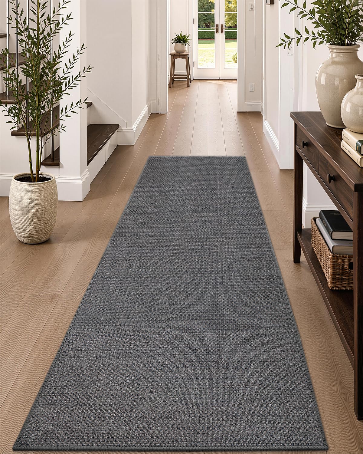 Color&Geometry Ultra-Thin Indoor Door Mat Entrance, 17"x30" Heather Khaki