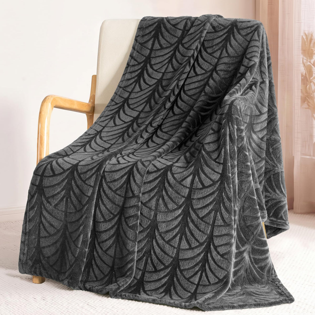 Whale Flotilla Soft Flannel Fleece Throw Blanket for Couch, Olive Green