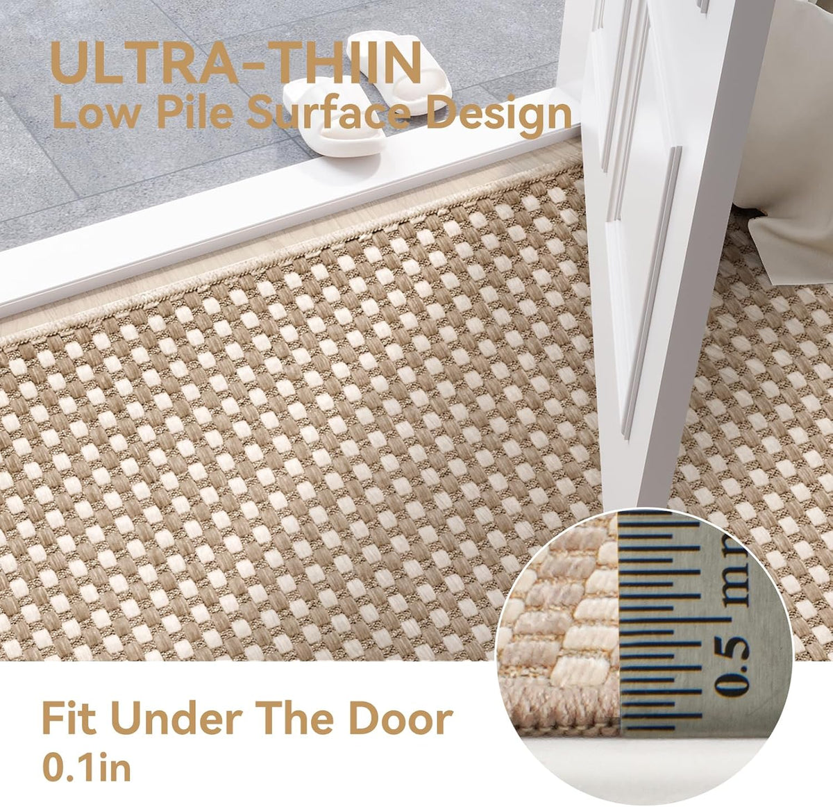 YDKGL Indoor Front Door Mat Entryway Rug Non Slip Washable Brown 2x3 ft