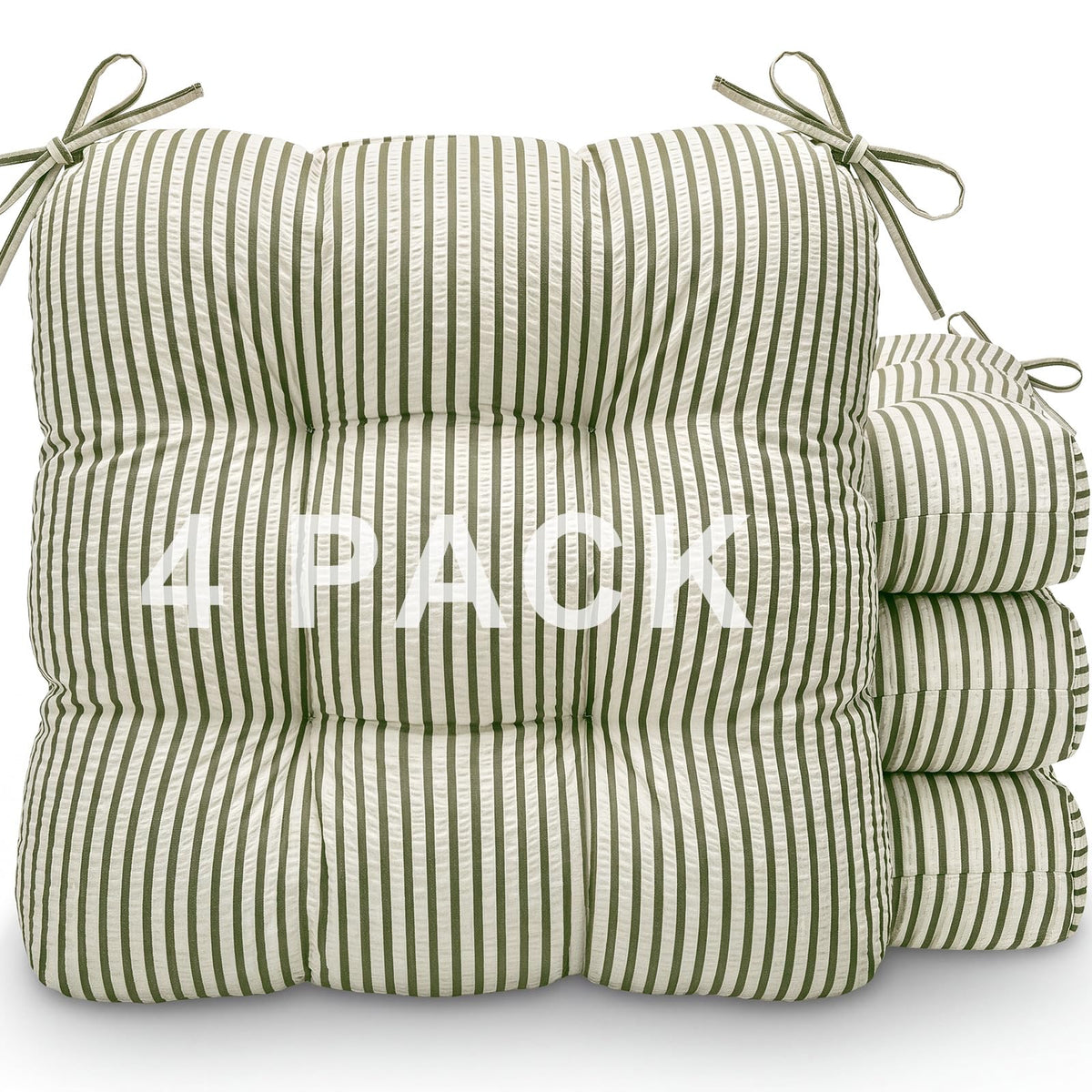 Geetery 4 Pack Chair Cushions, 16" x 15",Black and White,Plaid