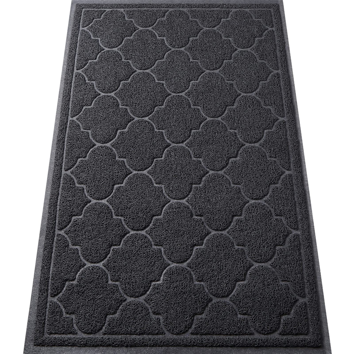 LuxStep Door Mat Large 24x36 Inch Indoor Outdoor Doormat, Non-Slip Low-Profile Design Floor Mat, Durable Trap Dirt and Dust Front Door Welcome Mat for Entryway,Patio,Garage, Grey