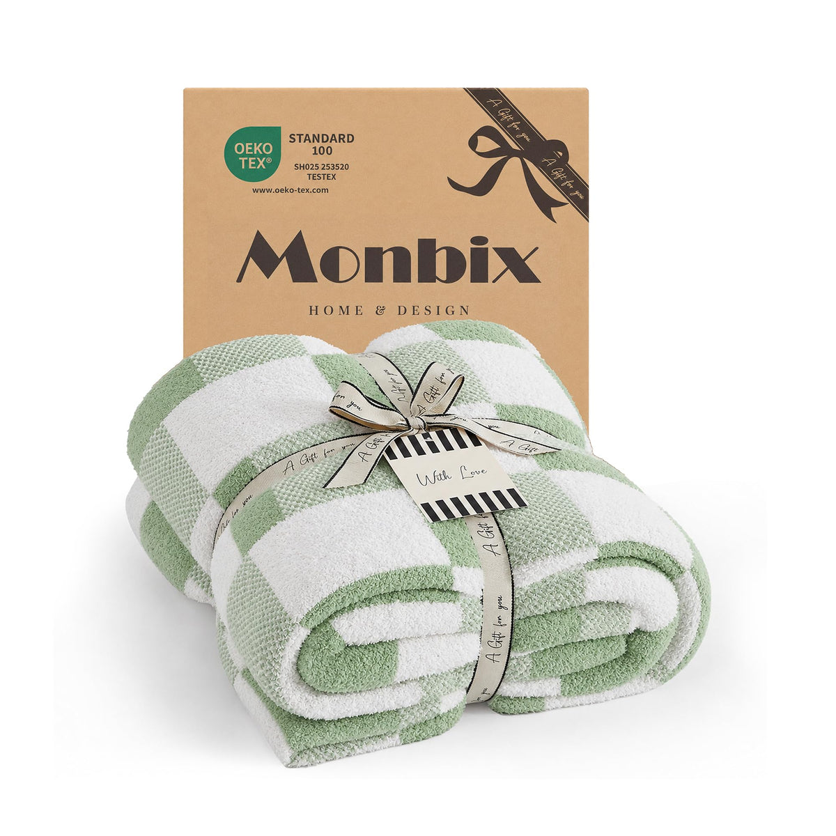 Monbix Throw Blanket for Couch-Room Decor Fuzzy Fleece Flannel Bed Blankets
