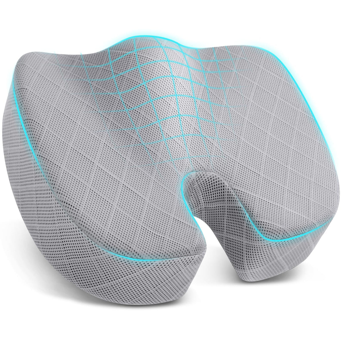 TushGuard Seat Cushion, Memory Foam Office Chair Cushion - Black, Large