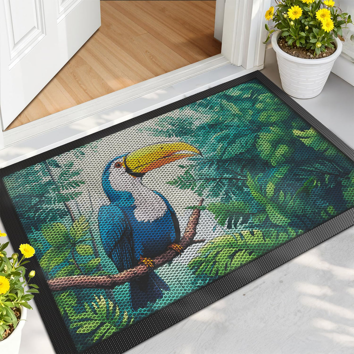 LUMI Outside Welcome Door Mat 24x36, Non-Slip Durable Rubber Easy Clean
