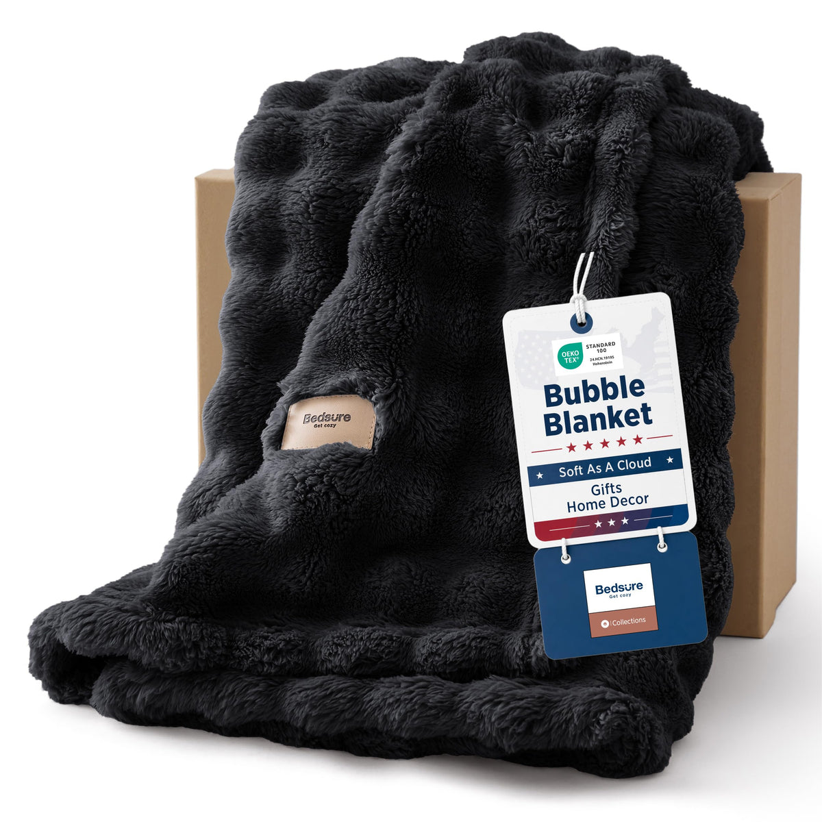 Bedsure Cloud Bubble Blanket, Soft Cozy Throw, Beige, 50"×60"
