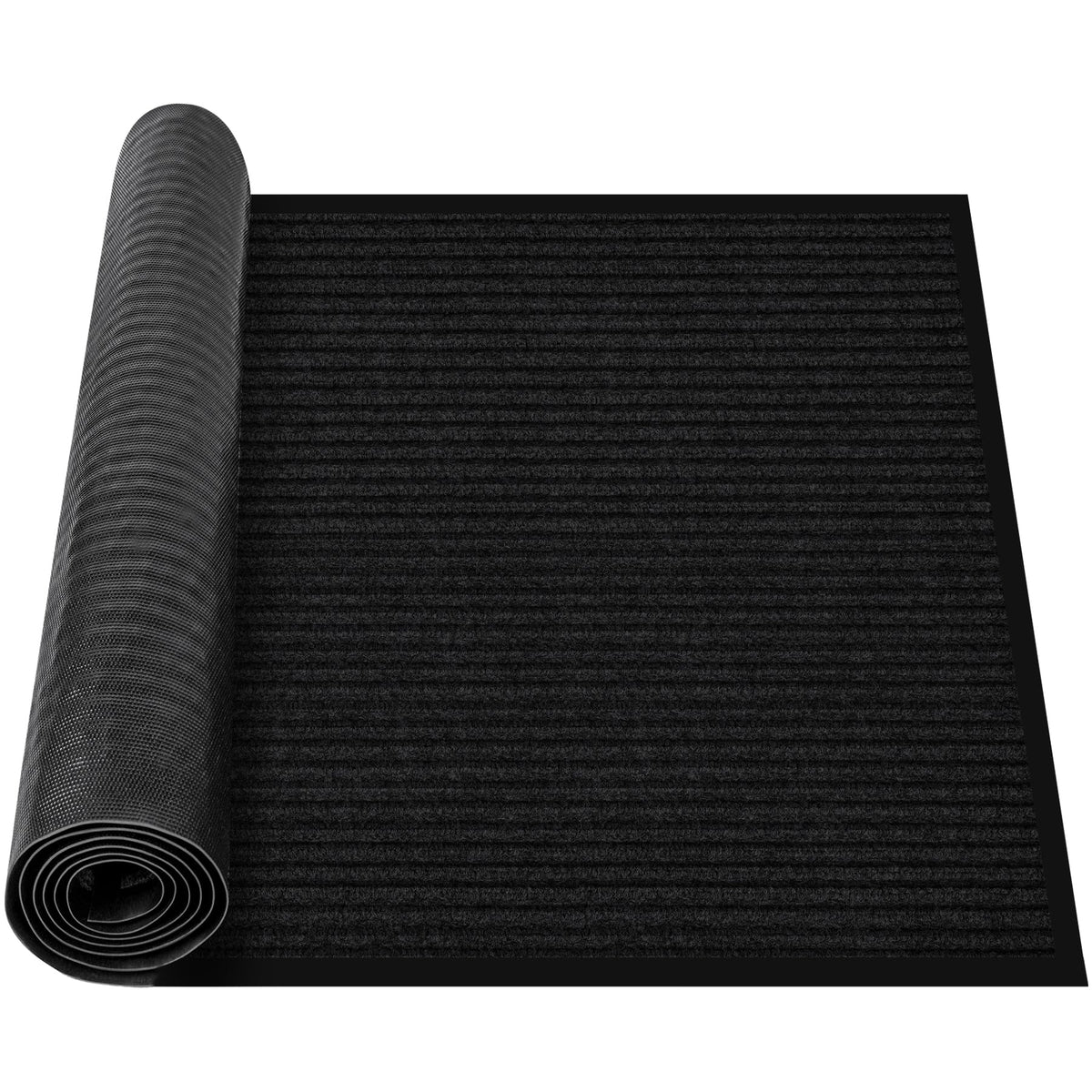 MYFAMIREA Commercial Floor Mat 3' x 5' Extra Large Front Door Industrial Rug Heavy Duty Brush Step Entrance Mat Weather Utility Rug with Non Slip Rubber Backing Low Profile for Entryway, Charcoal Grey