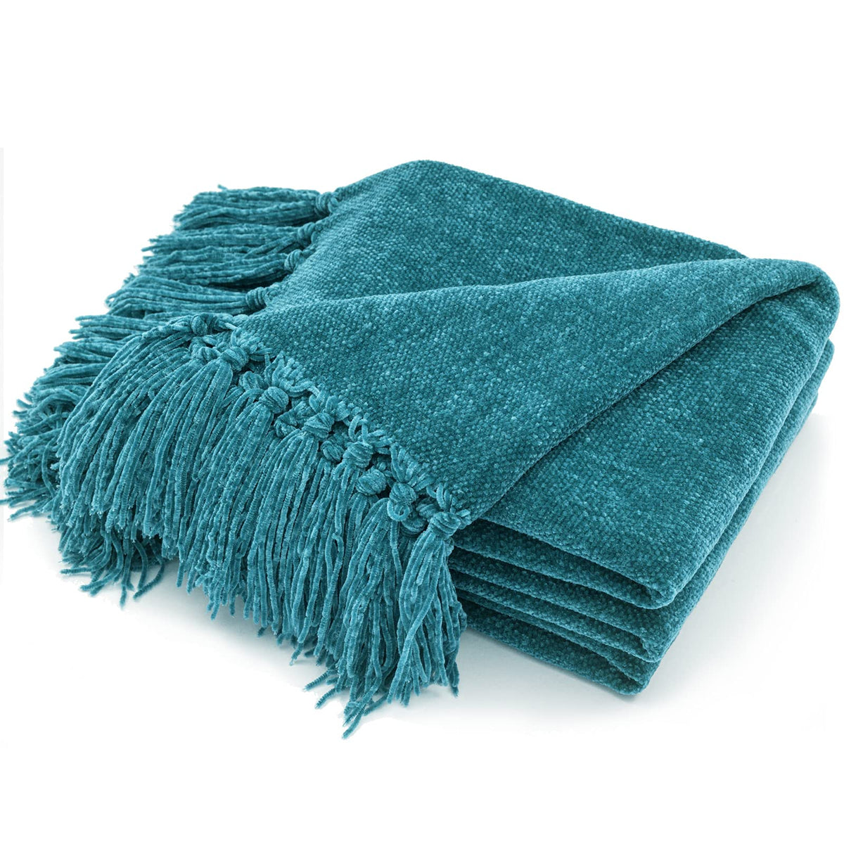 RECYCO Throw Blanket Soft Cozy Chenille Throw Blanket with Fringe Tassel for Couch Sofa Chair Bed Living Room Gift (Rust, 50" x 60")