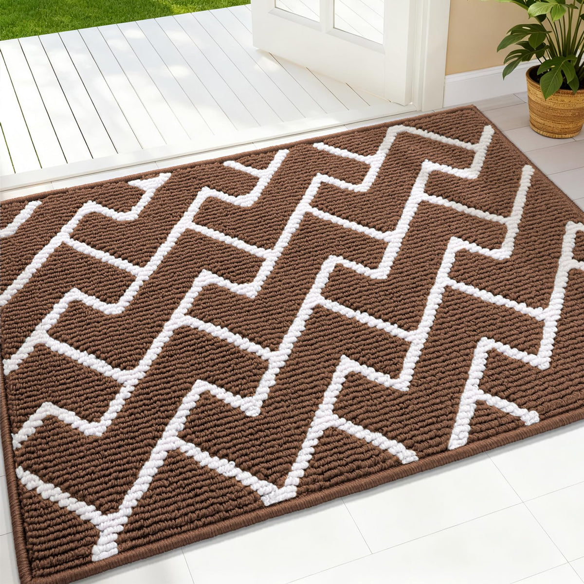 OLANLY Indoor Door Mat 32x20, Low-Profile Dirt Resistant Doormat, Grey