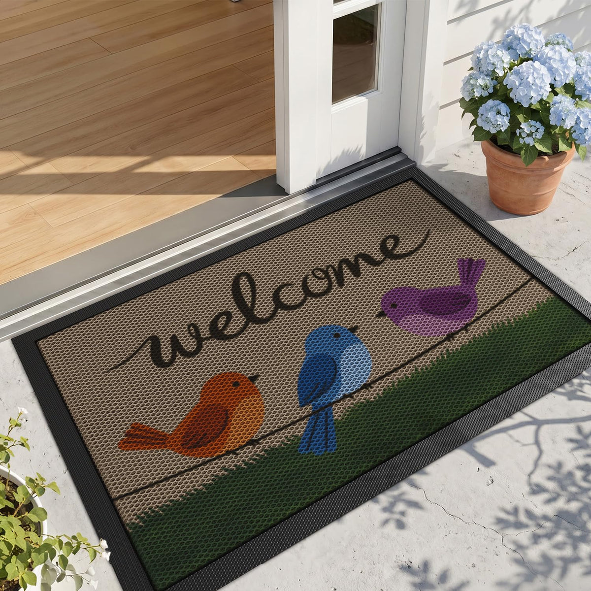 LUMI Outside Welcome Door Mat 24x36, Non-Slip Durable Rubber Easy Clean