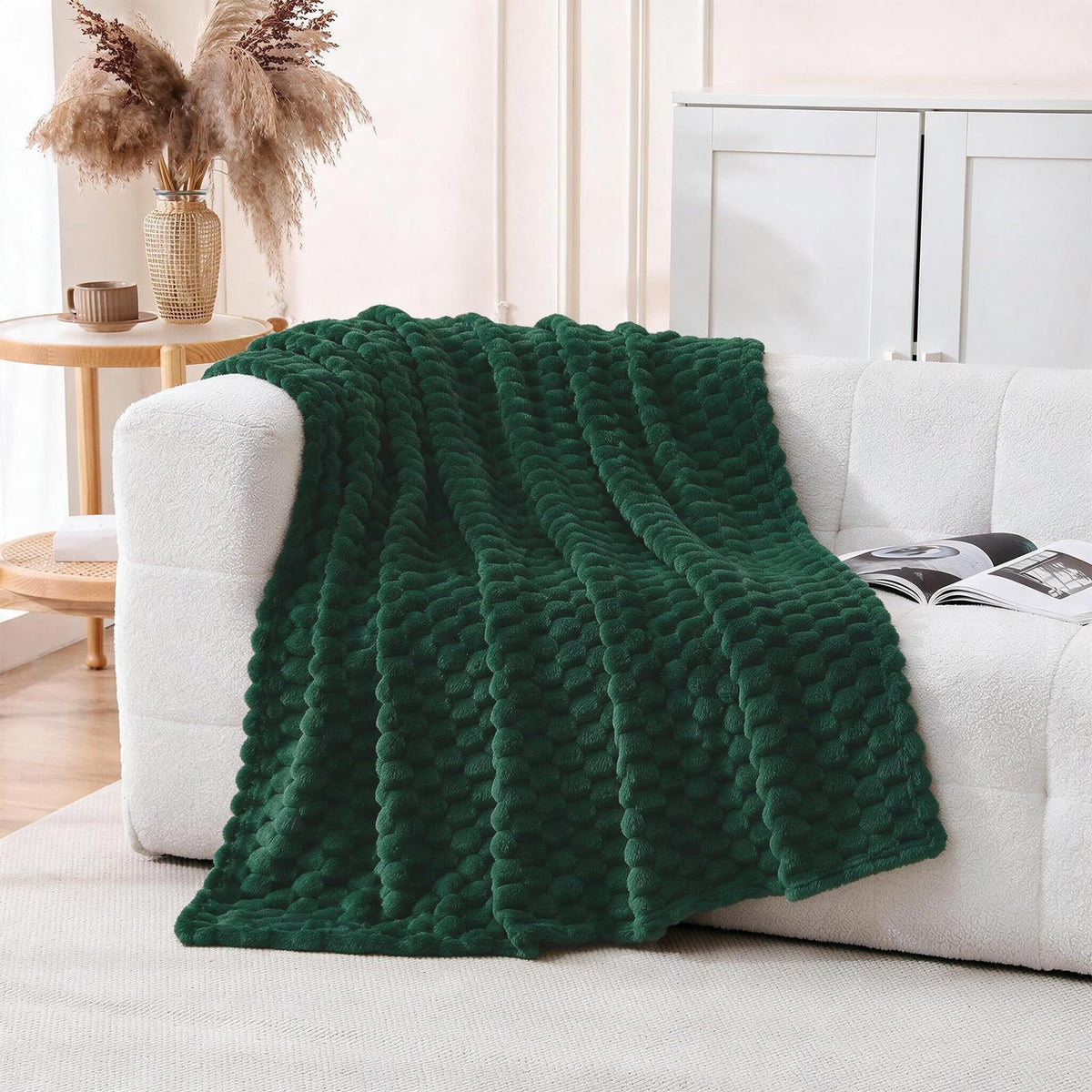 Fleece Throw Blanket, Light Brown, 50"×60" for Couch Sofa Bed