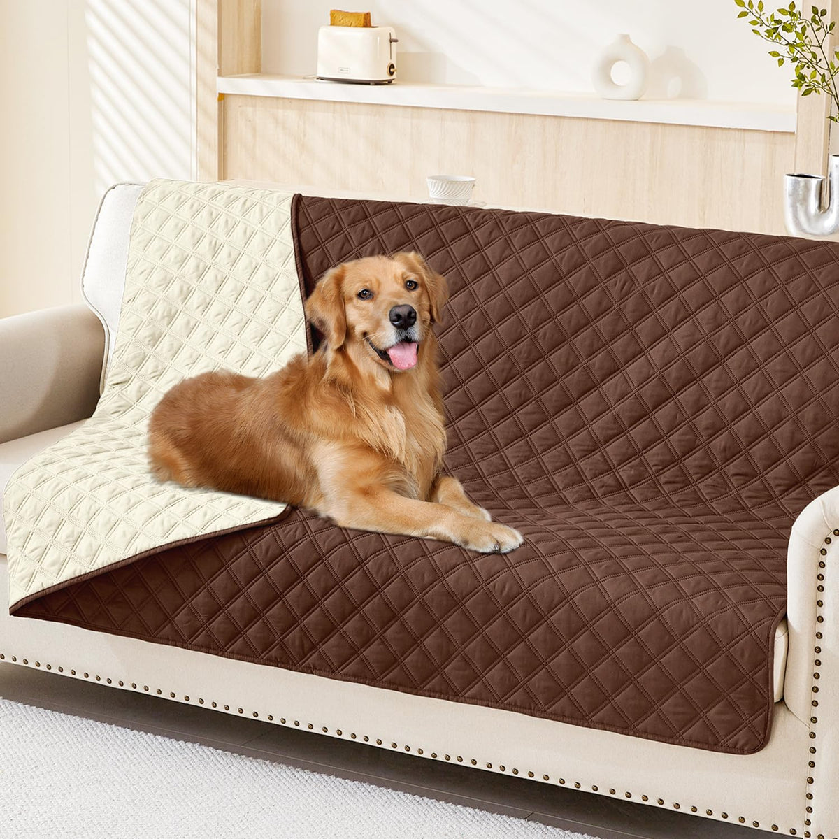 Smiry Waterproof Reversible Pet Couch Covers for Dogs