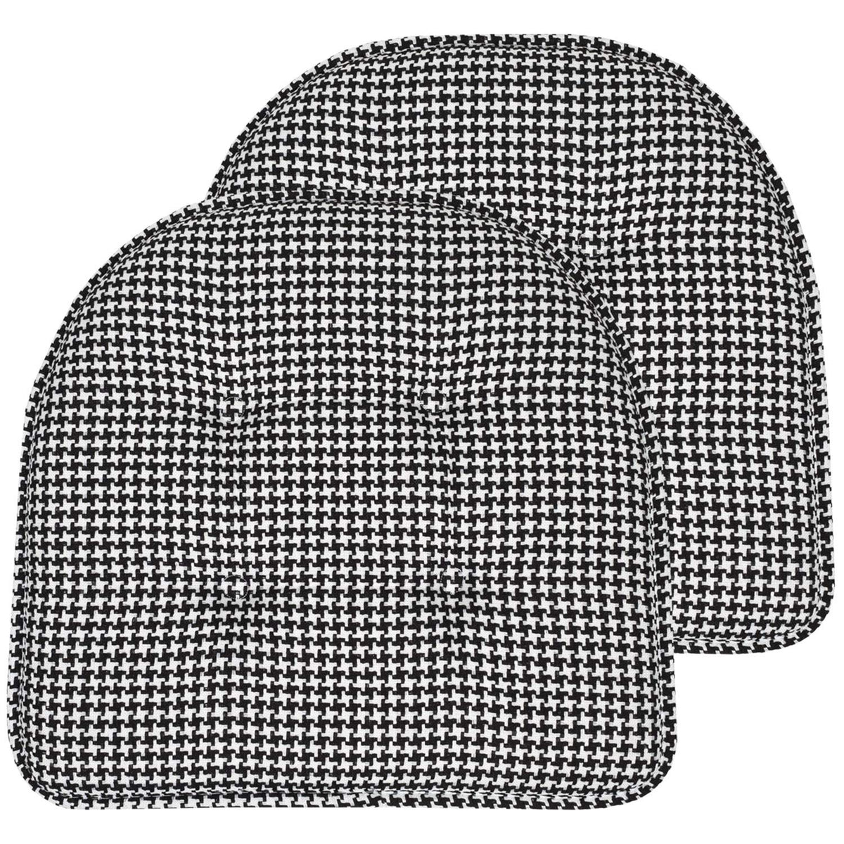 Sweet Home Collection Chair Cushion Memory Foam Pads Tufted Slip Non Skid Rubber Back U-Shaped 17" x 16" Seat Cover, 4 Count (Pack of 1), Army Green