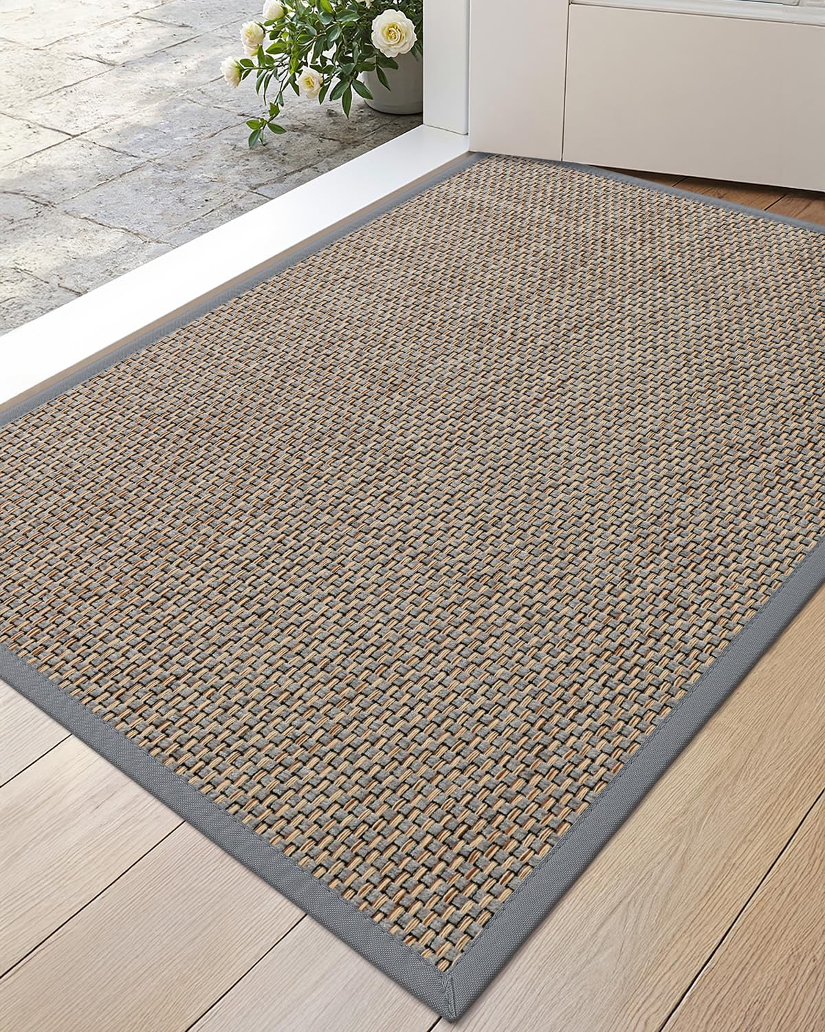 DEXI Ultra Thin Indoor Door Mat 24x36, Entrance Doormats, Beige
