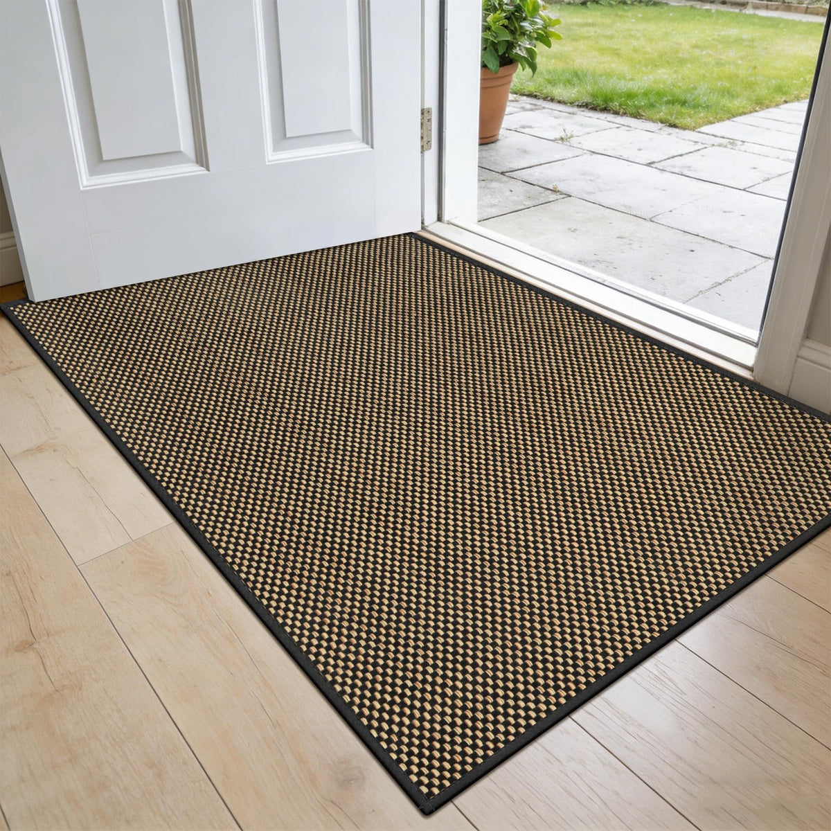 LEKEEPGO Ultra Thin Indoor Door Mat 17"x29", Non Slip Door Mat, Khaki