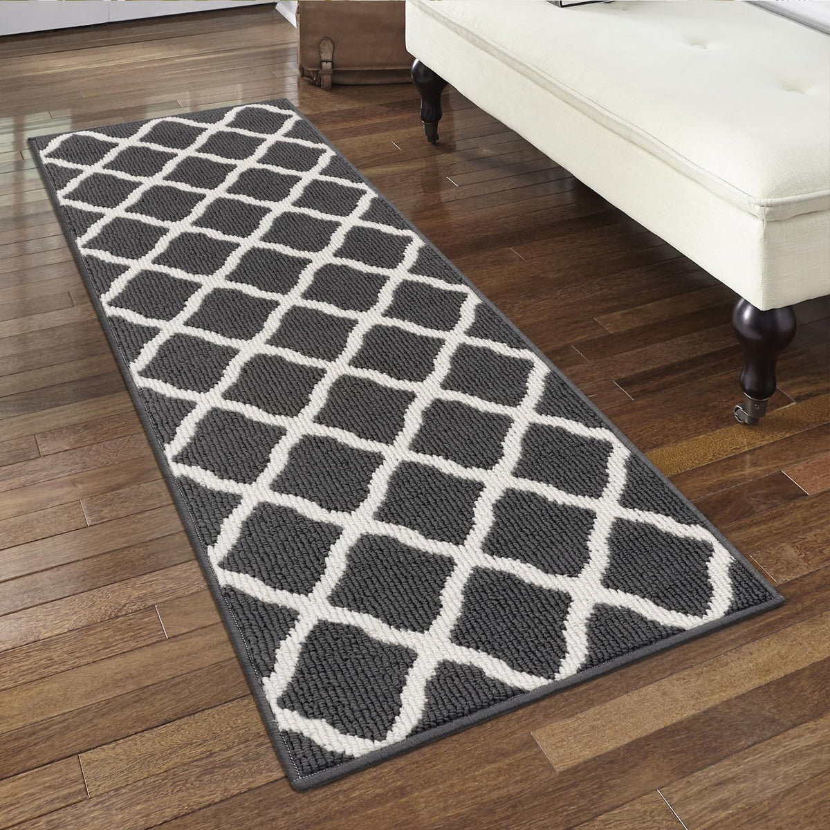 SHACOS Door Mats 20"x32" Indoor Washable Kitchen Entryway Rug Non Slip Absorbent Floor Mat for Home Entrance Garage, Light Gray