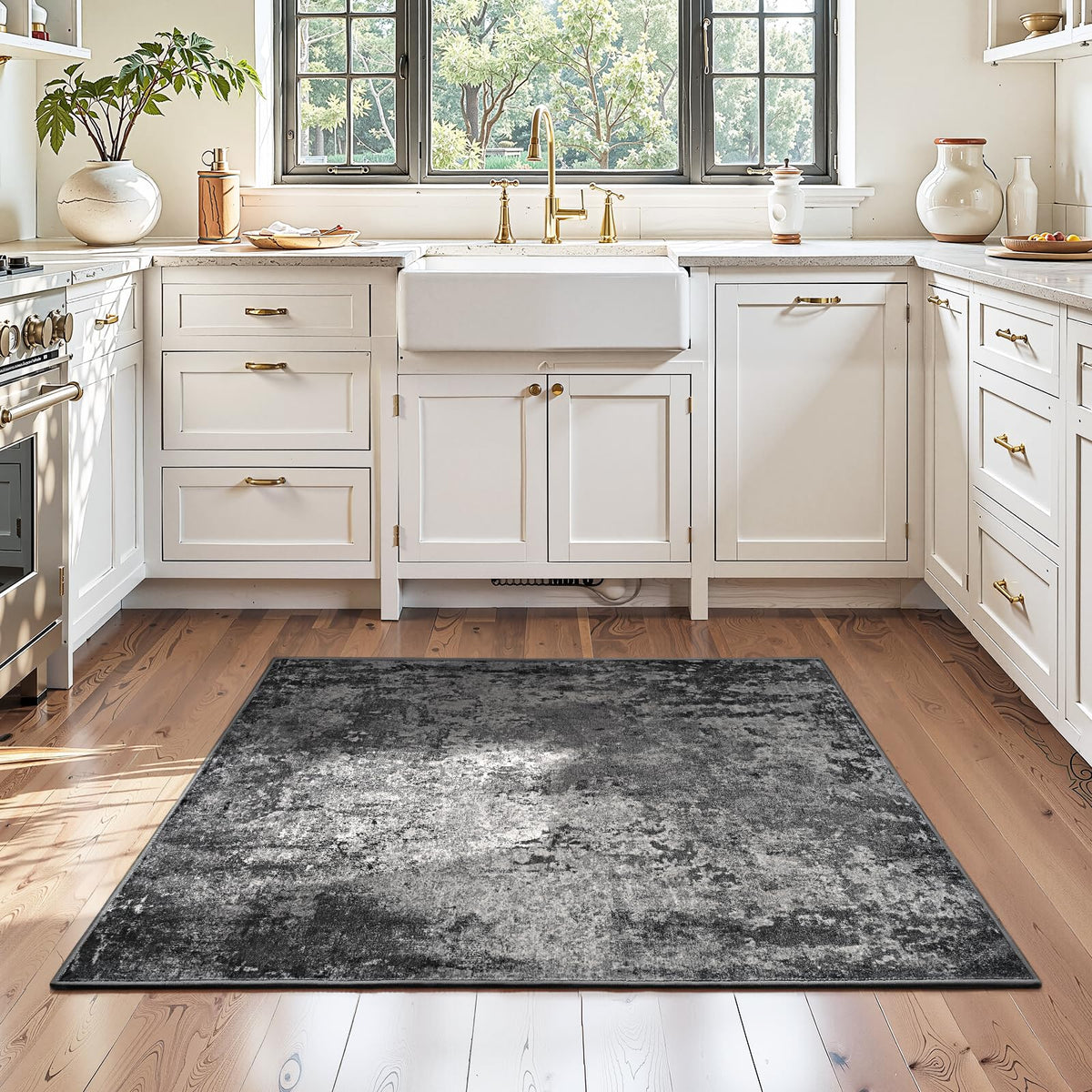 Entrance Rugs Indoor 2x3 Grey Entry Rug Washable Abstract Small Area Rug Non-Slip Low Pile Throw Rugs for Entryway, Kitchen Floor, Front Door Indoor Door Mat, Bathroom, Bedroom Bedside