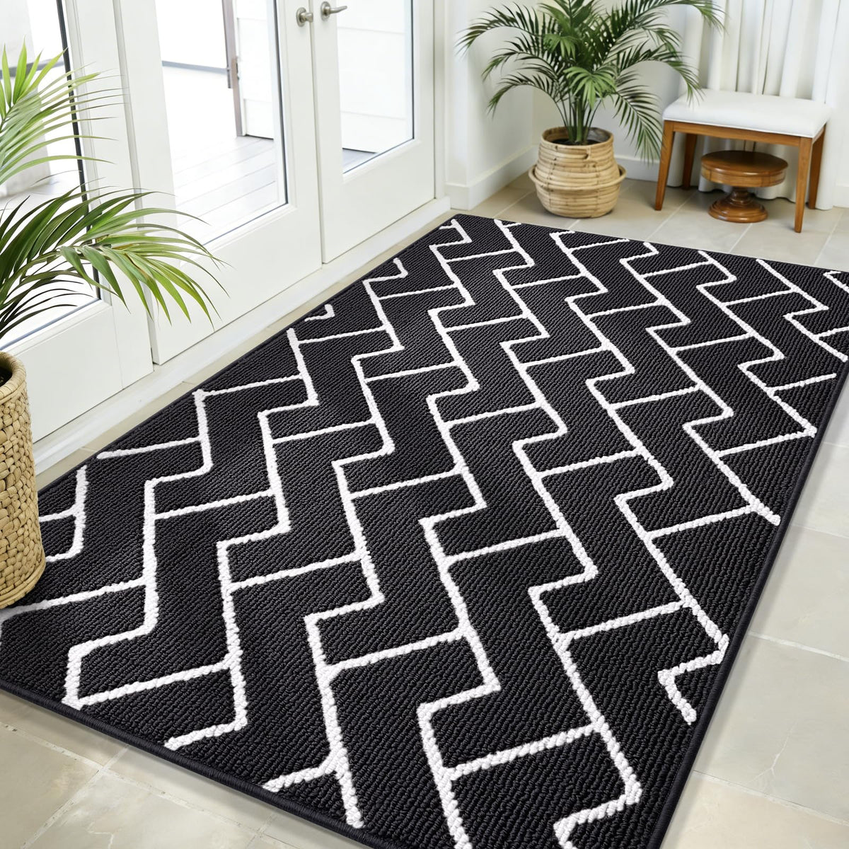 OLANLY Indoor Door Mat 32x20, Low-Profile Dirt Resistant Doormat, Grey