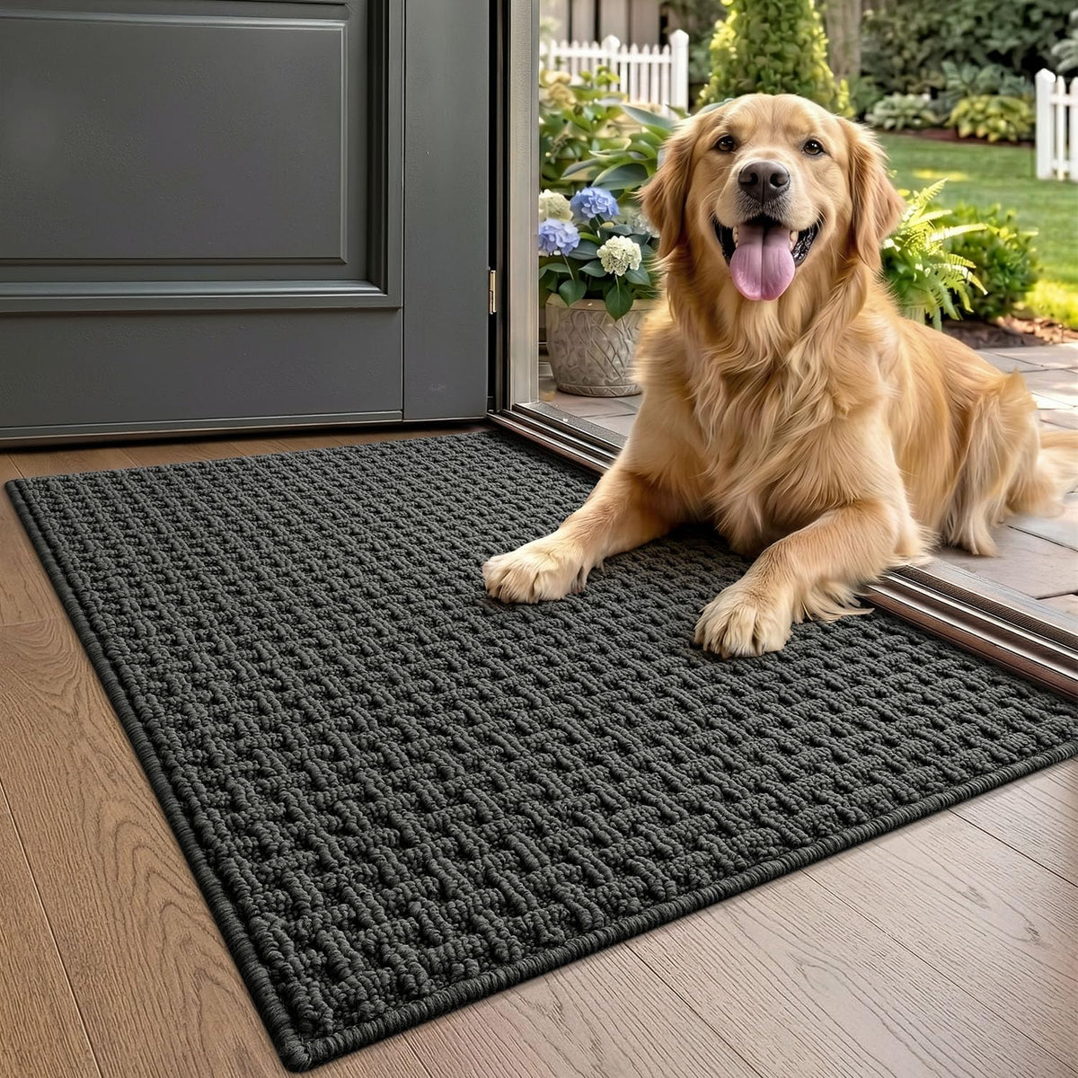 LUMI Washable Indoor Door Mat for Entryway 24x36, Entrance Mat, Taupe