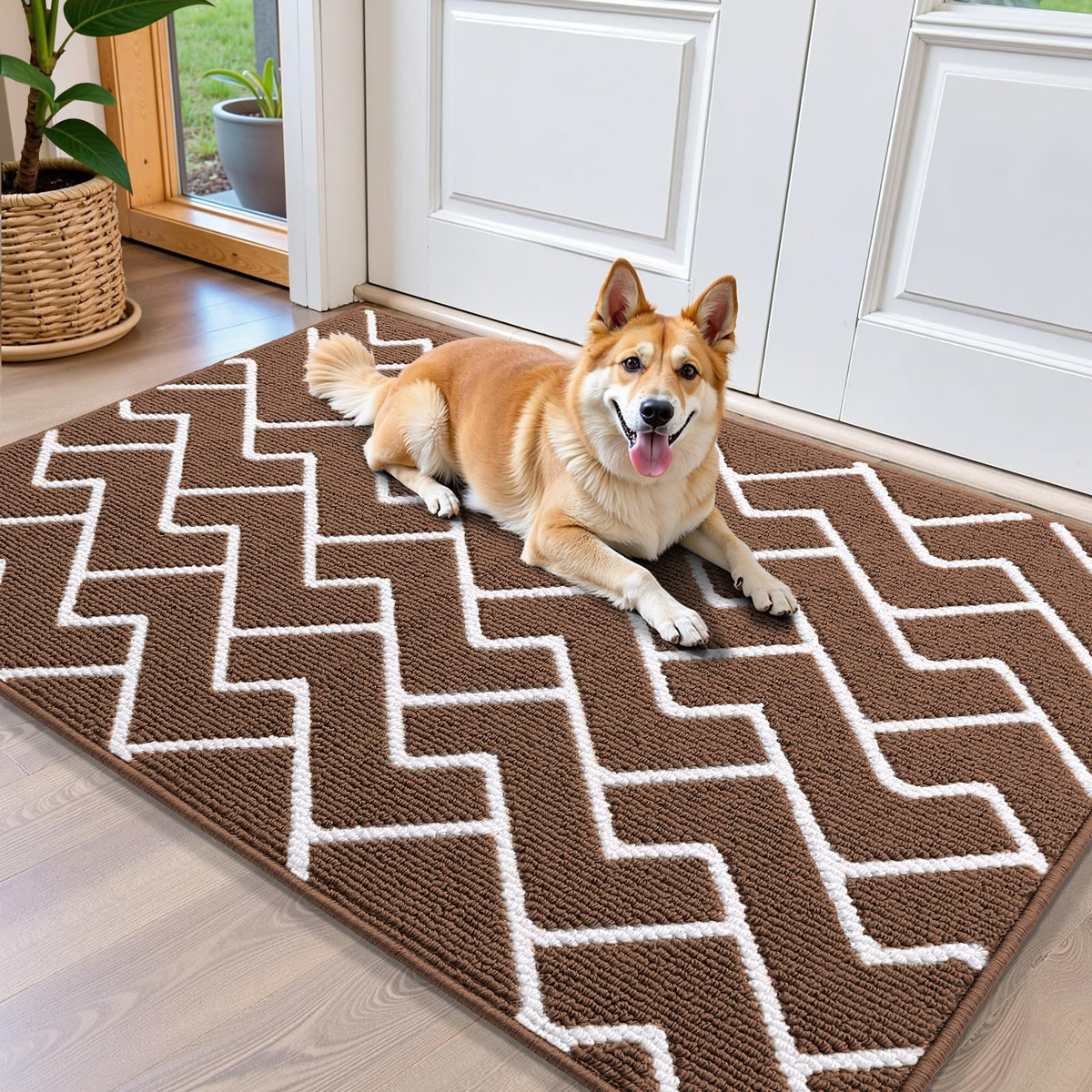 OLANLY Indoor Door Mat 32x20, Low-Profile Dirt Resistant Doormat, Grey