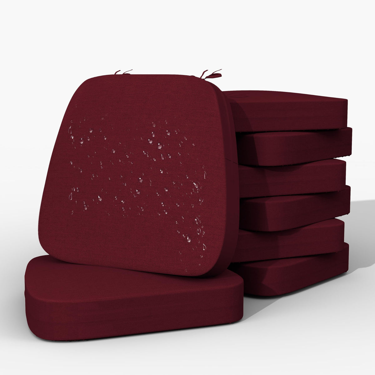 17'' x 16'' x 2.5"Thick Chair Cushions for Dining Chairs, 4 Pack WaterProof Easy Clean Kitchen Chair Pads with Ties and Non-Slip Backing - 30D High Elastic Foam Soft Kitchen Chair Cushions