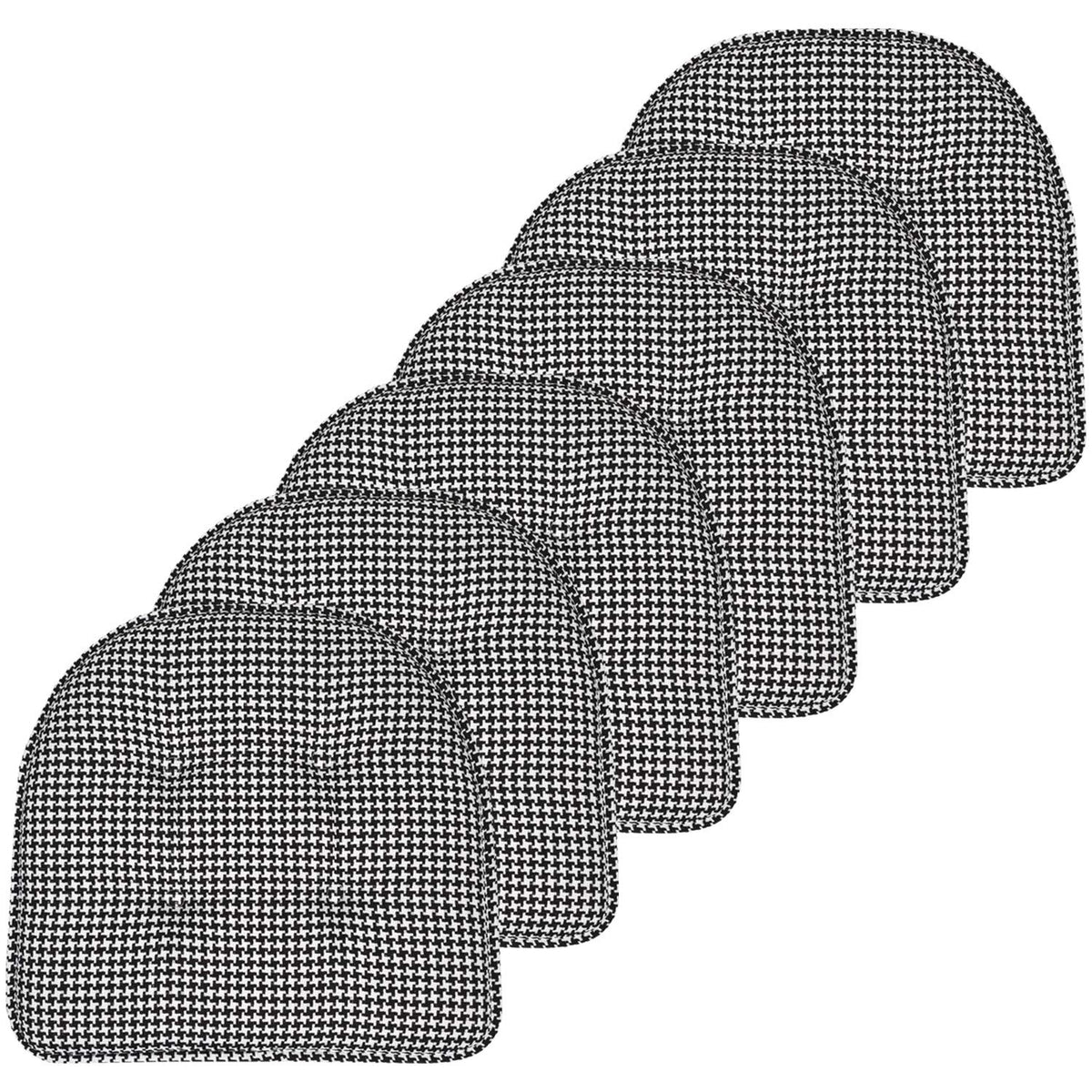 Sweet Home Collection Chair Cushion Memory Foam Pads Tufted Slip Non Skid Rubber Back U-Shaped 17" x 16" Seat Cover, 4 Count (Pack of 1), Army Green