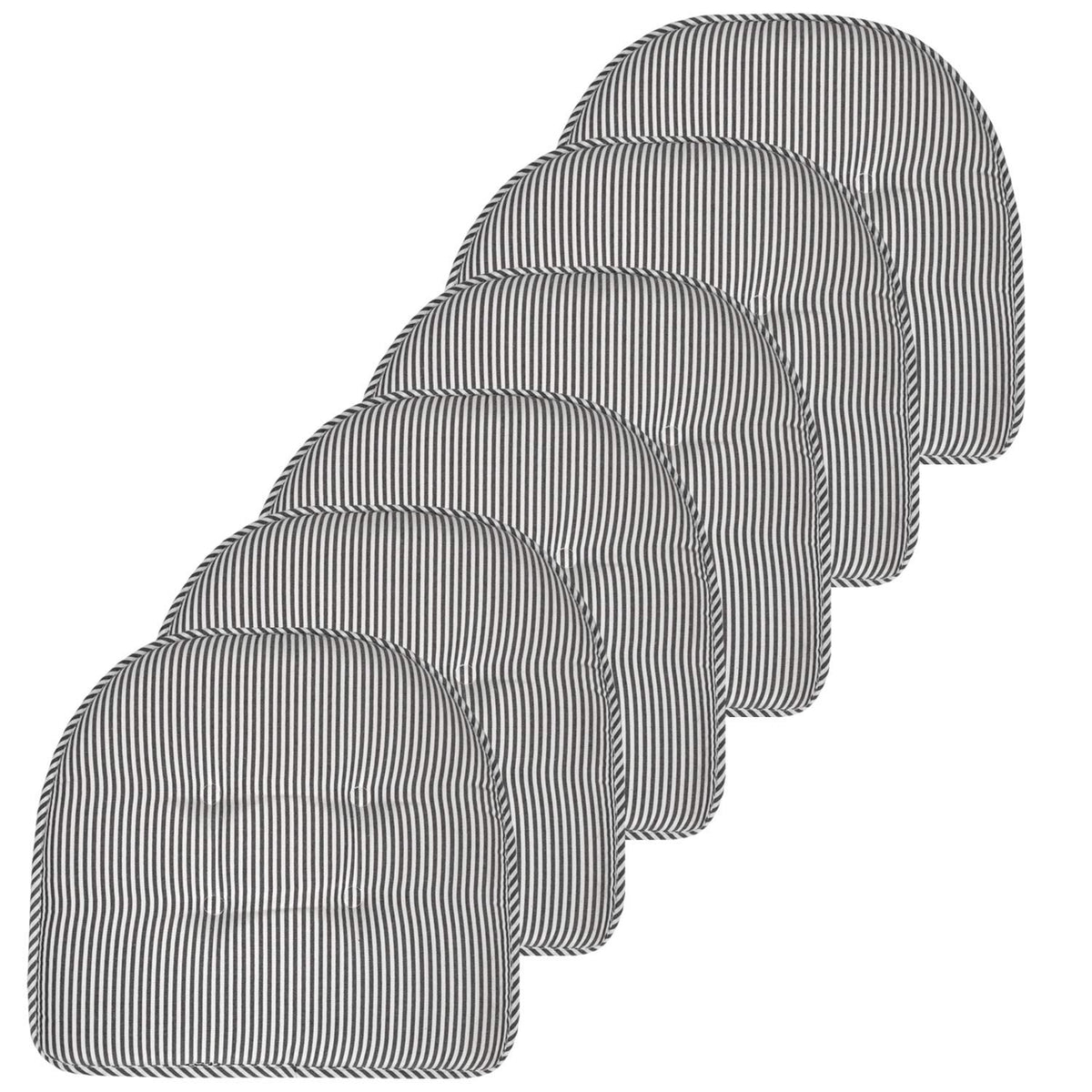 Sweet Home Collection Chair Cushion Memory Foam Pads Tufted Slip Non Skid Rubber Back U-Shaped 17" x 16" Seat Cover, 4 Count (Pack of 1), Army Green