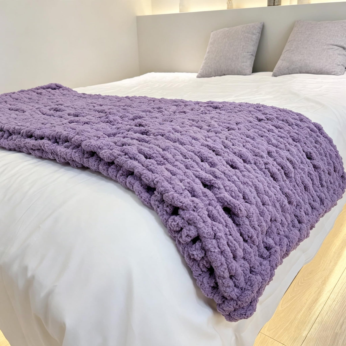 Soft Chunky Knit Throw Blanket for Couch, Cozy Warm Knitted Blankets
