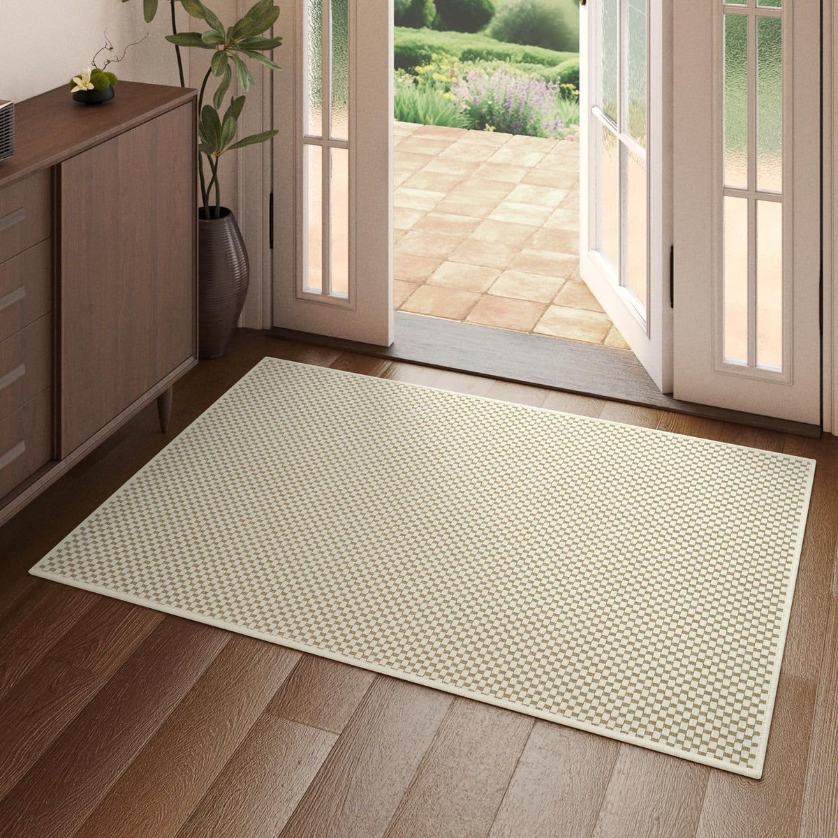 YDKGL Indoor Front Door Mat Entryway Rug Non Slip Washable Brown 2x3 ft