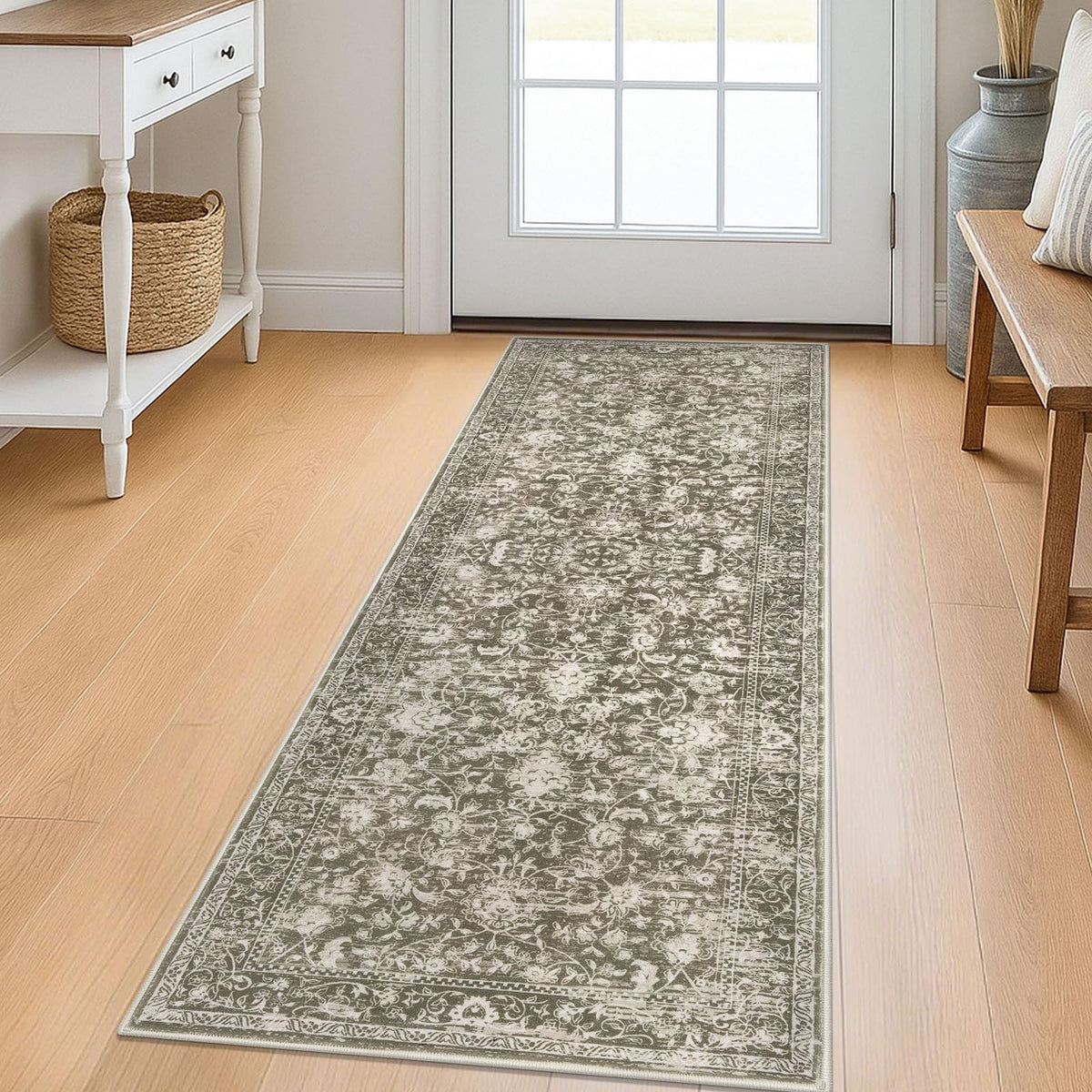 KILOCOCO 2x3 Washable Rug Small Entryway Rugs Indoor Door Mat, Blue/Navy