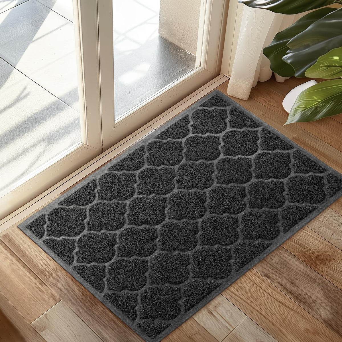 Cosyearn Door Mat, 46x35, Grey, Indoor Outdoor Front Entryway Doormat